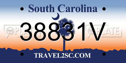 38831V South Carolina License Plate