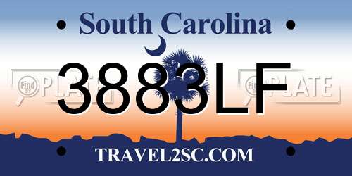 3883LF South Carolina License Plate