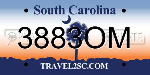 3883OM South Carolina License Plate