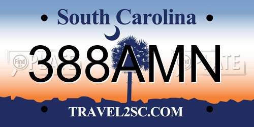 388AMN South Carolina License Plate