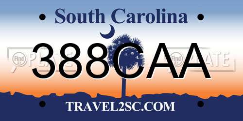 388CAA South Carolina License Plate