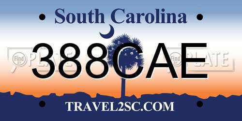 388CAE South Carolina License Plate