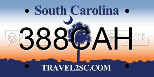 388CAH South Carolina License Plate
