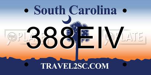 388EIV South Carolina License Plate