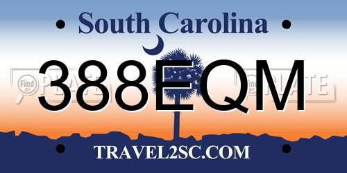 388EQM South Carolina License Plate