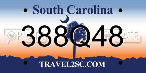 388Q48 South Carolina License Plate
