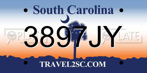3897JY South Carolina License Plate