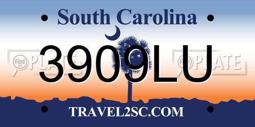 3909LU South Carolina License Plate