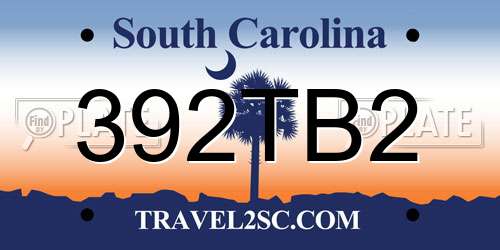 392TB2 South Carolina License Plate