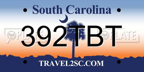 392TBT South Carolina License Plate