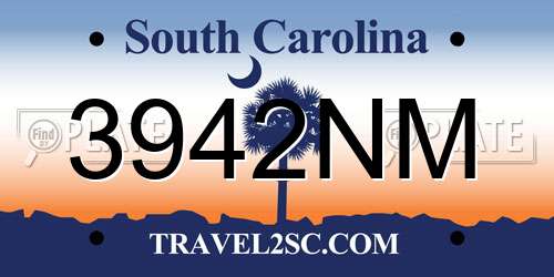 3942NM South Carolina License Plate