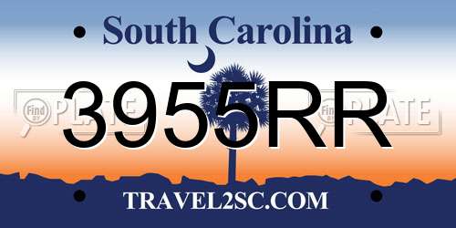 3955RR South Carolina License Plate