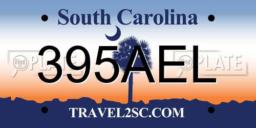 395AEL South Carolina License Plate