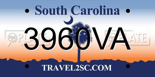 3960VA South Carolina License Plate