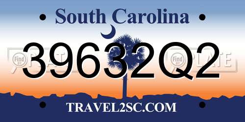 39632Q2 South Carolina License Plate