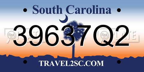 39637Q2 South Carolina License Plate