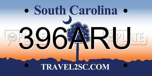 396ARU South Carolina License Plate