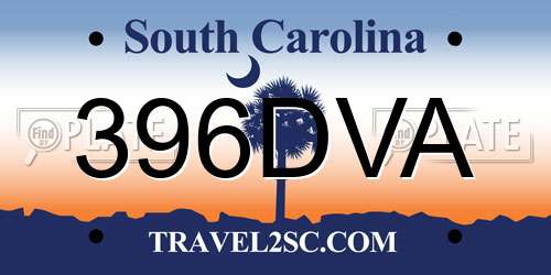 396DVA South Carolina License Plate