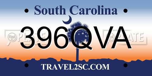396QVA South Carolina License Plate
