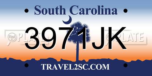 3971JK South Carolina License Plate