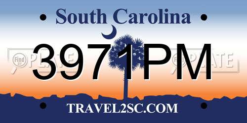 3971PM South Carolina License Plate