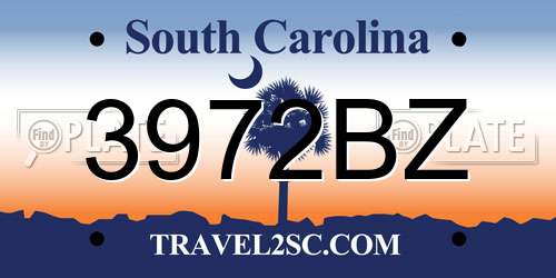 3972BZ South Carolina License Plate