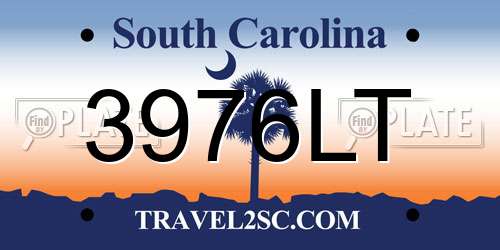 3976LT South Carolina License Plate