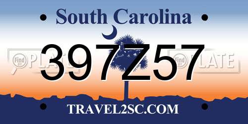 397Z57 South Carolina License Plate