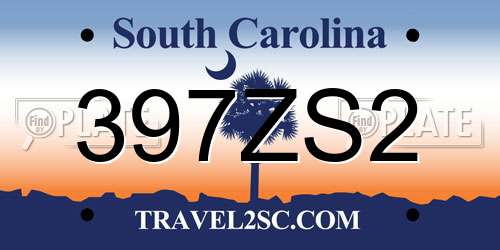 397ZS2 South Carolina License Plate