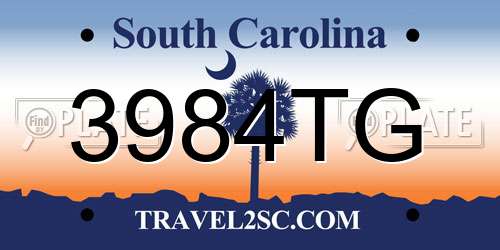 3984TG South Carolina License Plate