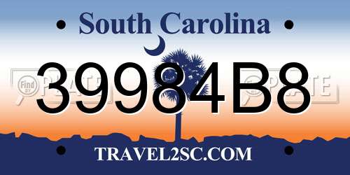 39984B8 South Carolina License Plate