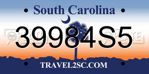 39984S5 South Carolina License Plate