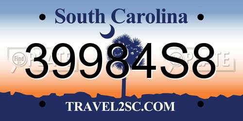 39984S8 South Carolina License Plate