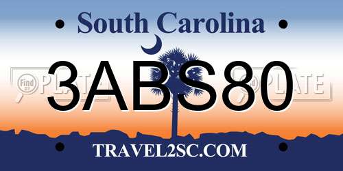 3ABS80 South Carolina License Plate