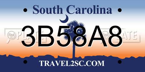 3B58A8 South Carolina License Plate