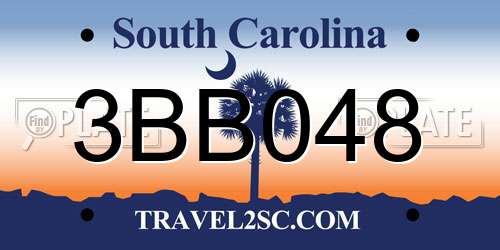 3BB048 South Carolina License Plate