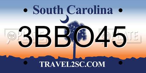 3BBO45 South Carolina License Plate
