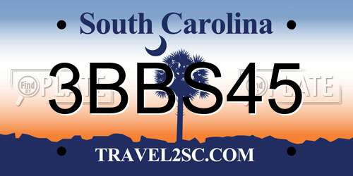 3BBS45 South Carolina License Plate