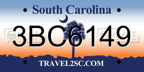 3BC6149 South Carolina License Plate