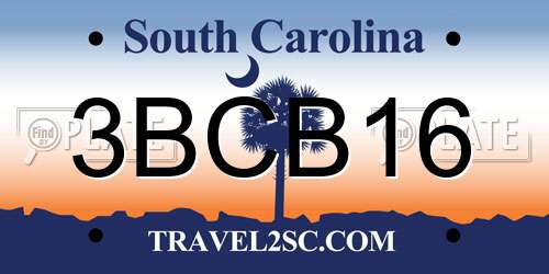 3BCB16 South Carolina License Plate