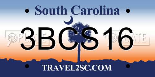 3BCS16 South Carolina License Plate