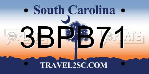 3BPB71 South Carolina License Plate