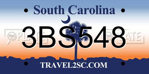 3BS548 South Carolina License Plate