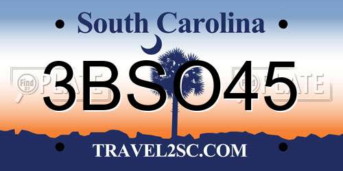 3BSO45 South Carolina License Plate