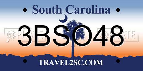 3BSO48 South Carolina License Plate