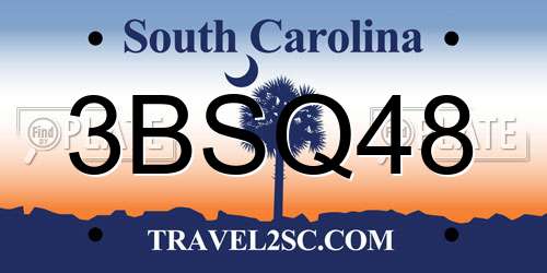 3BSQ48 South Carolina License Plate