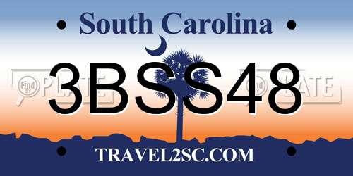 3BSS48 South Carolina License Plate
