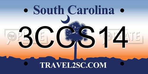 3CCS14 South Carolina License Plate