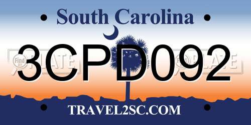 3CPD092 South Carolina License Plate