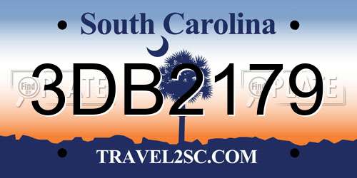 3DB2179 South Carolina License Plate